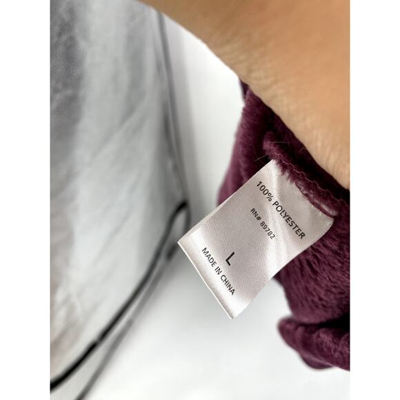 Natori Plum Fleece Long Cozy Robe - Picture 5 of 5